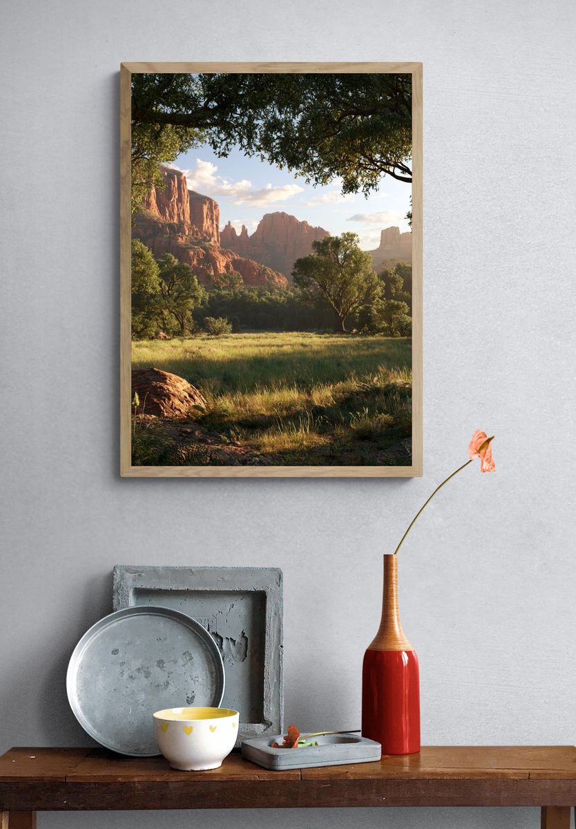Red Rock Canyon Landscape Poster. — room view 3