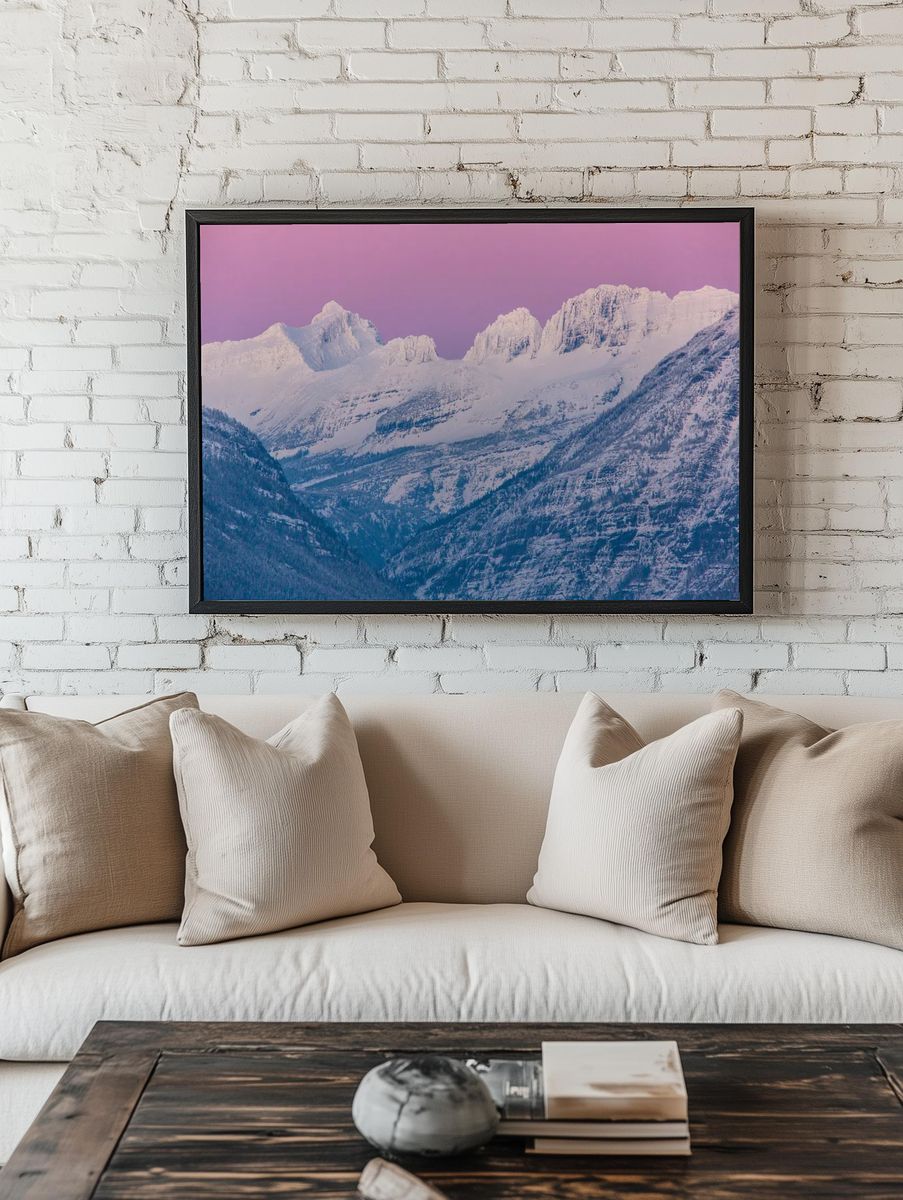 Majestic Snow-Capped Mountains — Nature Poster. room preview