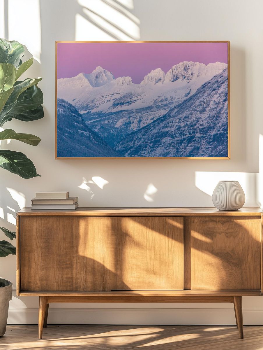 Majestic Snow-Capped Mountains — Nature Poster. — room view 3