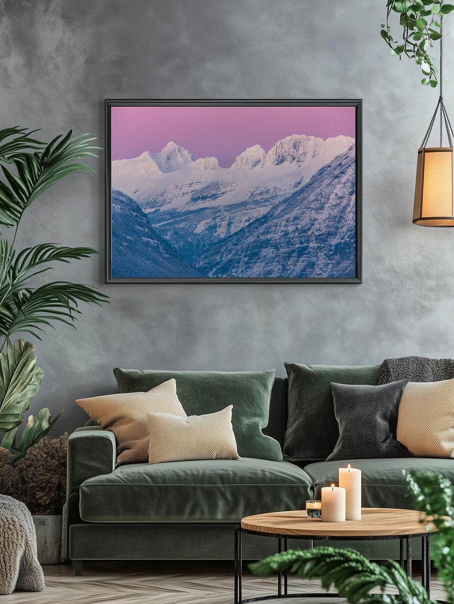 Majestic Snow-Capped Mountains — Nature Poster. — room view 4