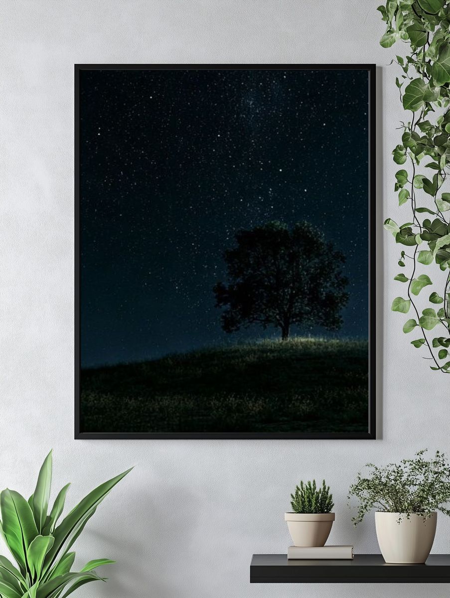 Starry Night Tree Poster. — room view 4