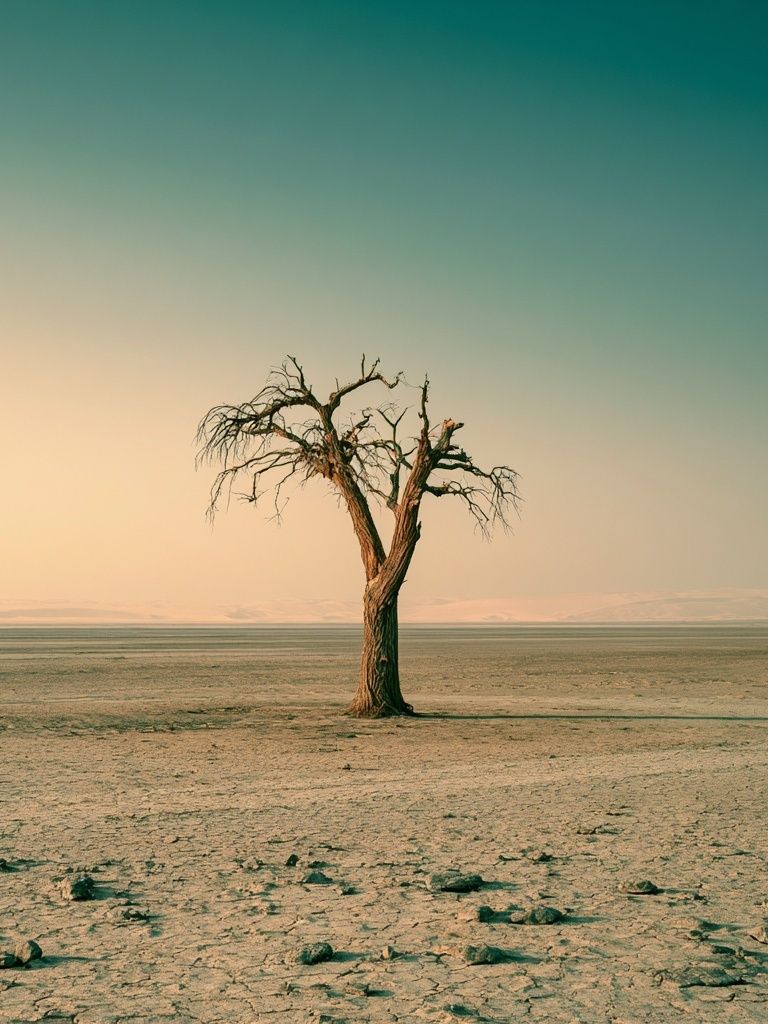 Solitary Desert Tree Poster. poster — nature art