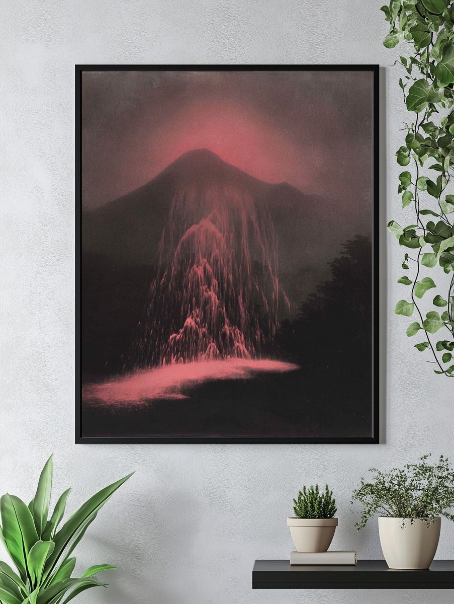 Pink Volcano Landscape Print. — room view 4