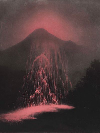 Pink Volcano Landscape Print