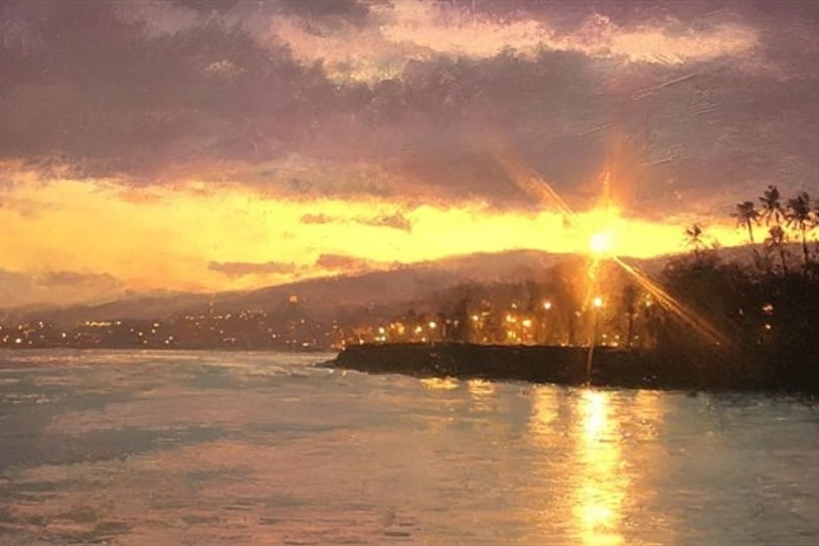 Golden Coastal Sunset Print. poster — nature art