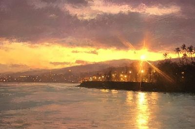 Golden Coastal Sunset Print