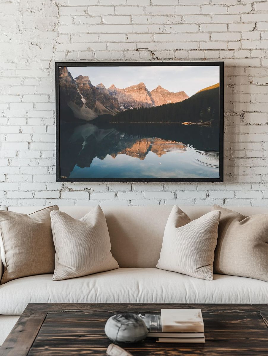 Misty Mountain Lake Landscape Poster. — room view 1