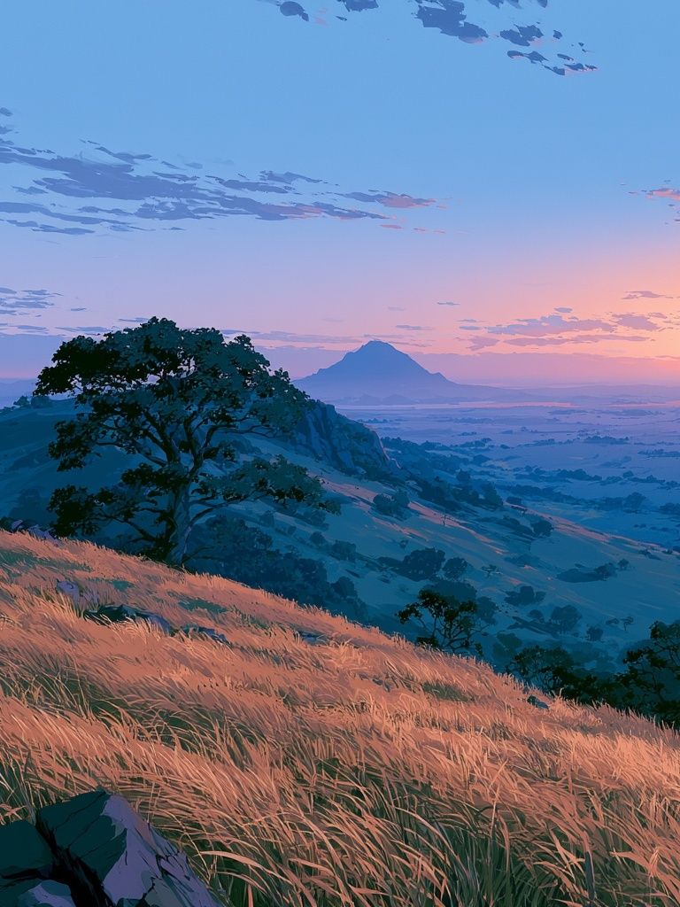 Sunset Mountain Meadow Print. poster detail