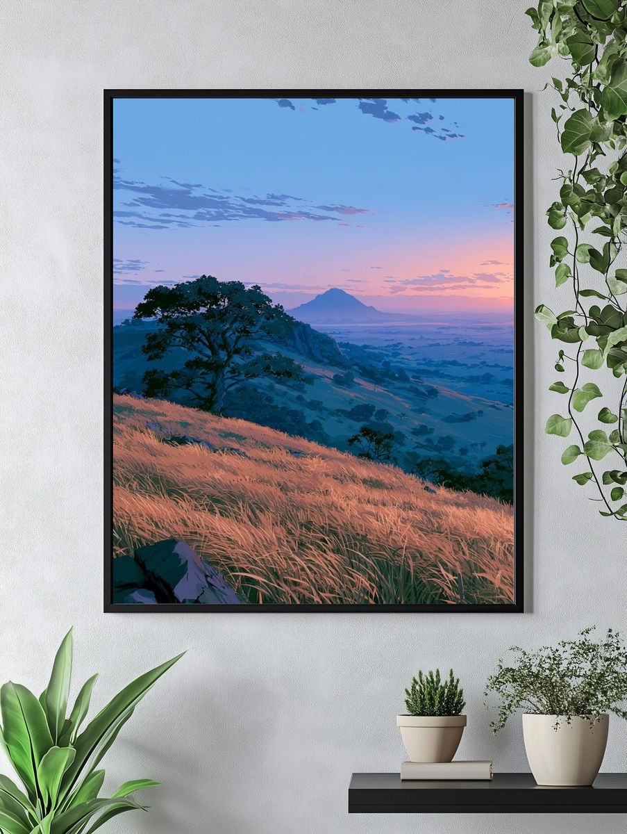 Sunset Mountain Meadow Print. — room view 4