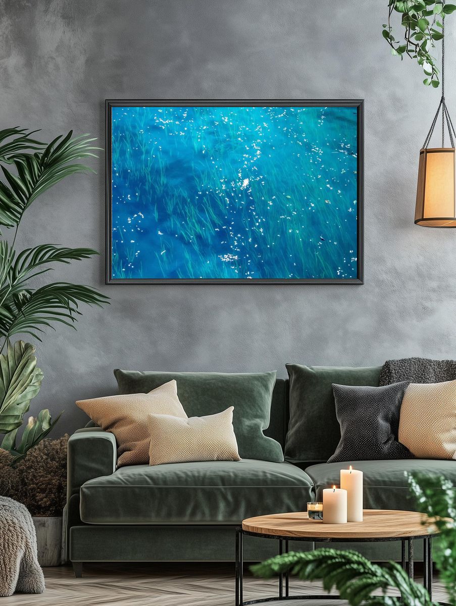 Underwater Grass and Petals — Nature Print. — room view 4