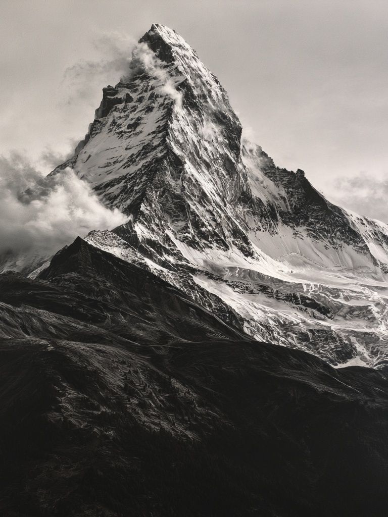 Snowy Mountain Peak Photography Poster. poster — nature art