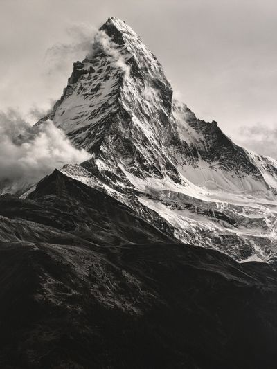 Snowy Mountain Peak Photography Poster.