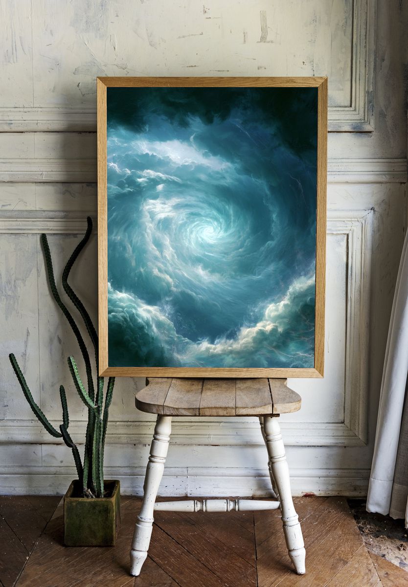 Celestial Storm Swirl Print. room preview