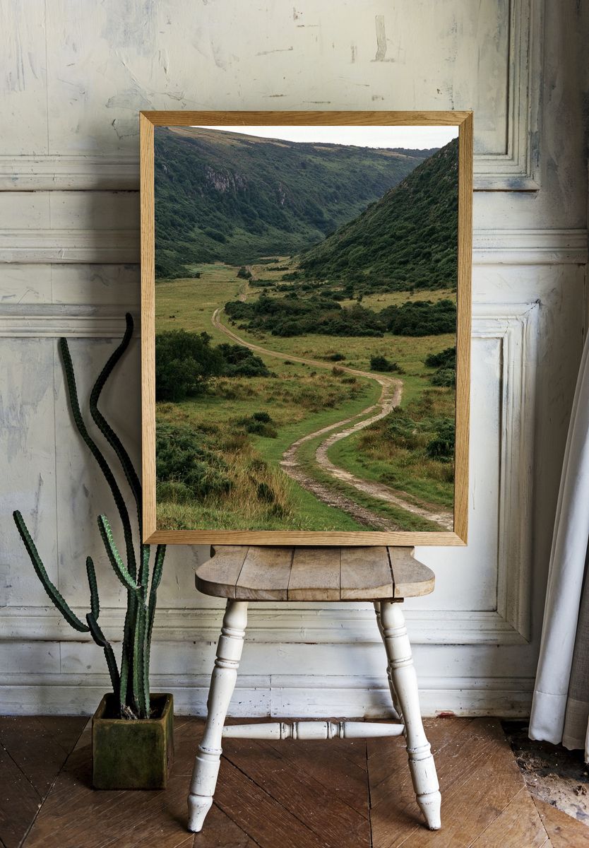 Winding Valley Landscape Poster. — room view 1