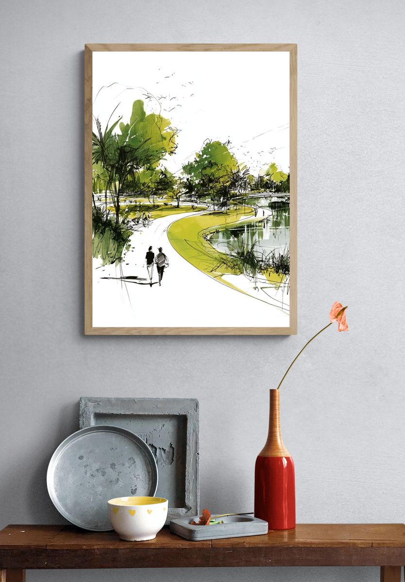Pastel Mountain Mist Print. — room view 3