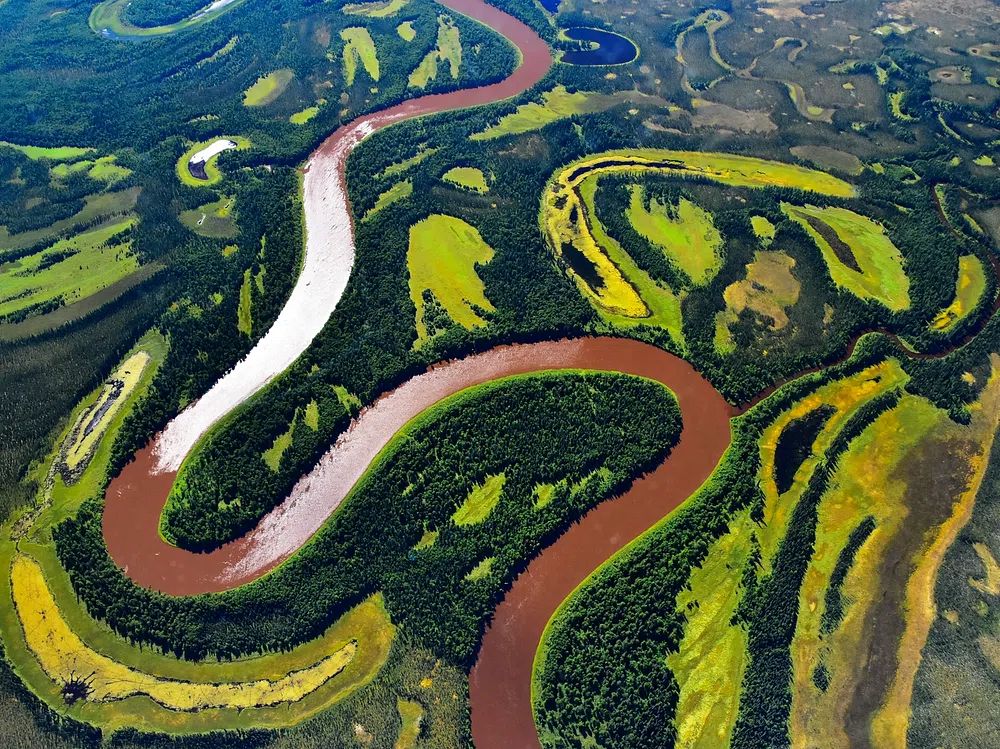 Winding River Delta Landscape Poster. poster detail
