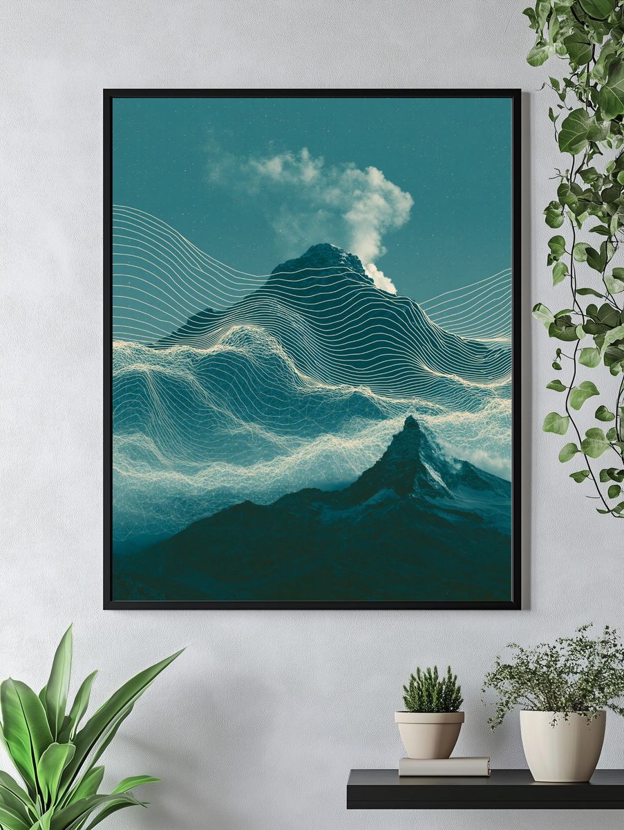 Abstract Mountain Waves Print. — room view 4