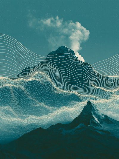 Abstract Mountain Waves Print.