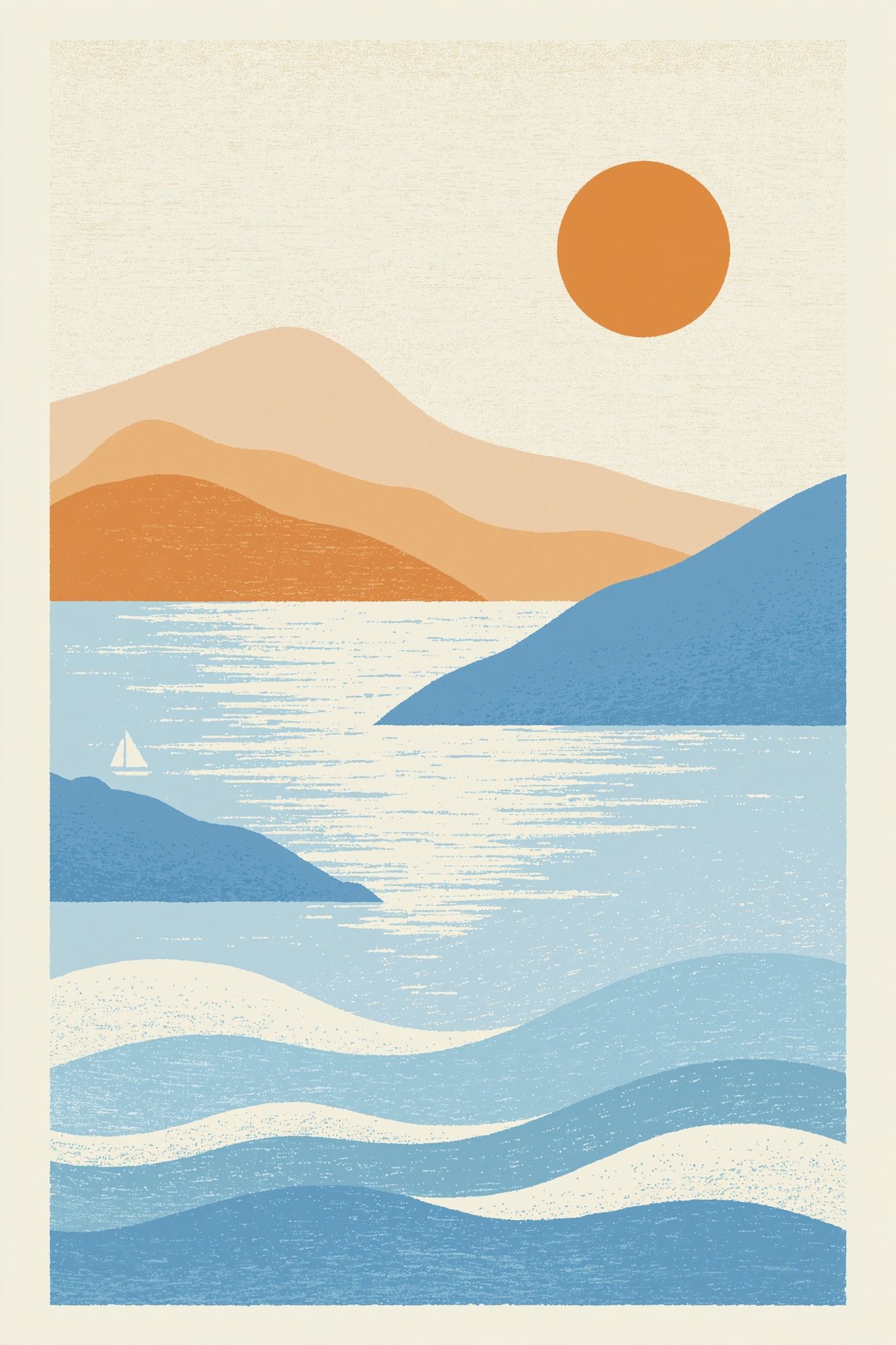 Aurora Tree Landscape Print. poster detail