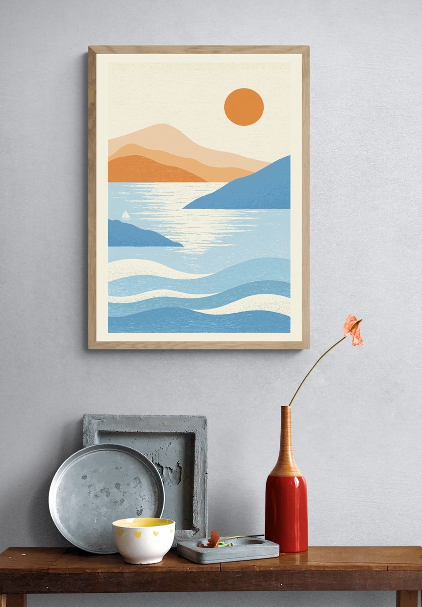 Aurora Tree Landscape Print. — room view 3
