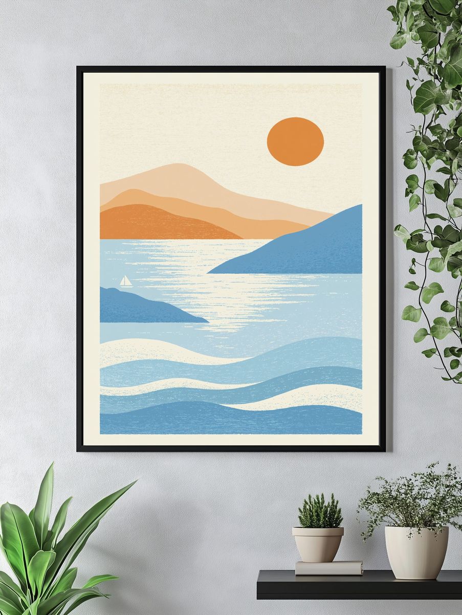 Aurora Tree Landscape Print. — room view 4