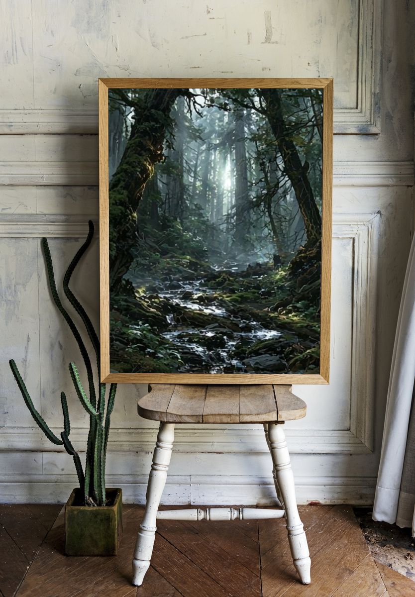 Misty Forest Light Poster. — room view 1