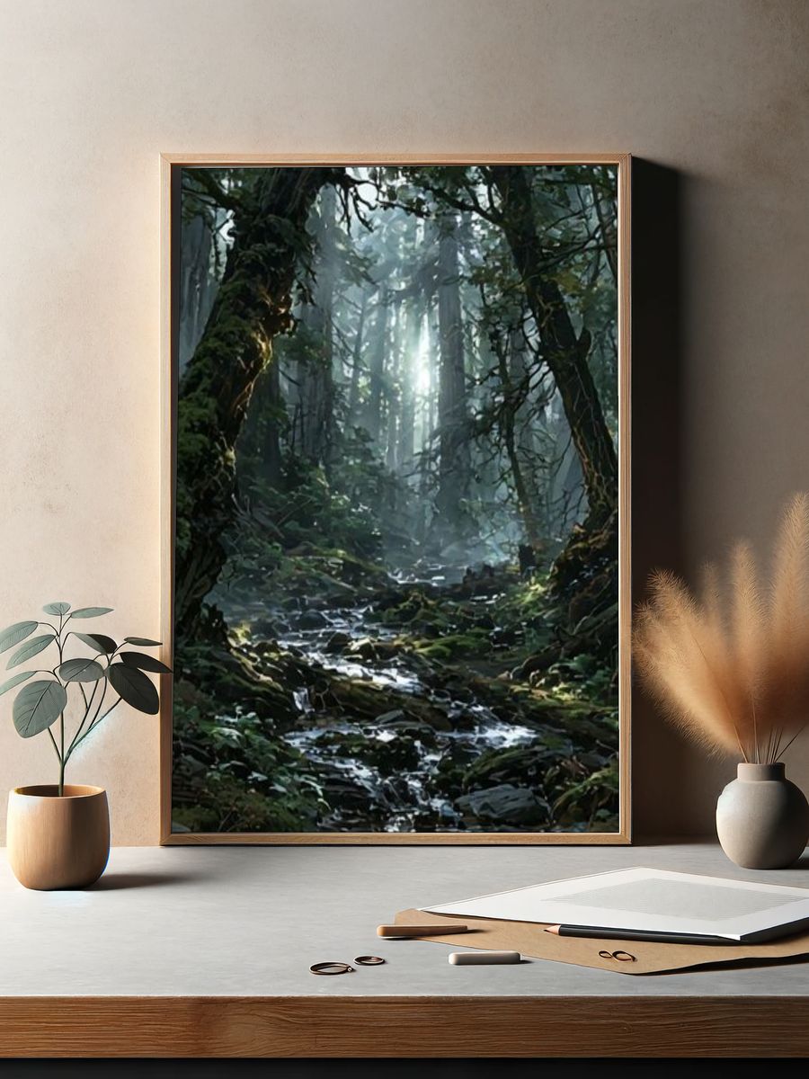 Misty Forest Light Poster. — room view 2