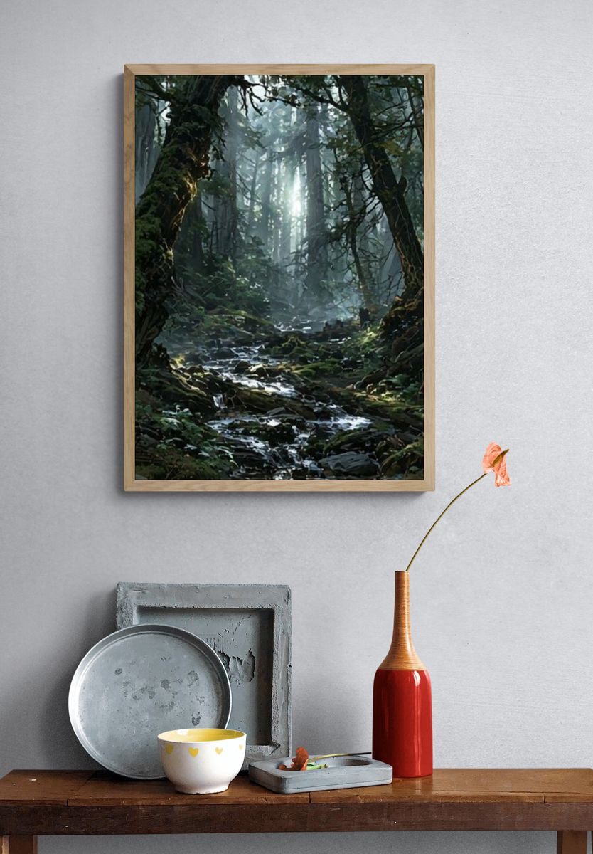 Misty Forest Light Poster. — room view 3