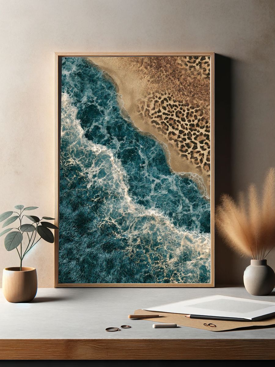 Tidal Shoreline Abstract Print. — room view 2