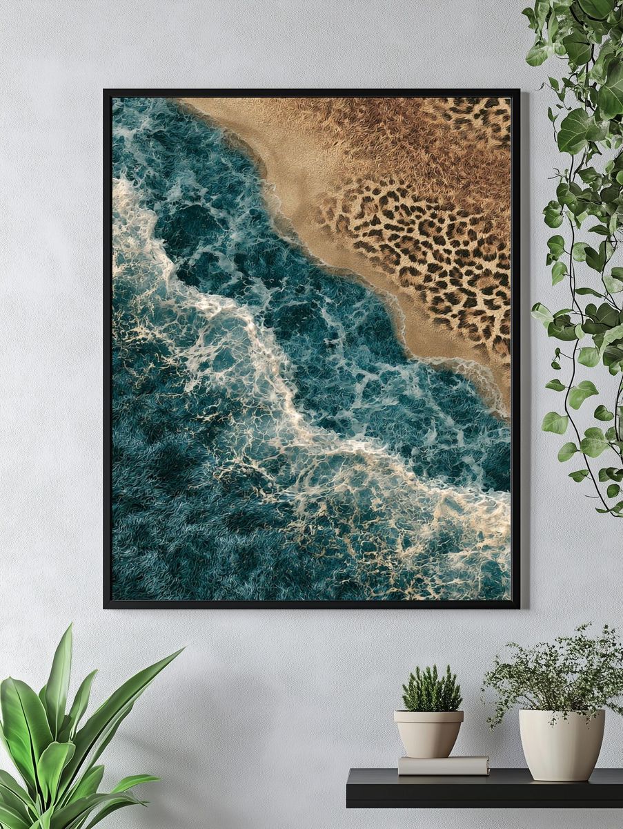 Tidal Shoreline Abstract Print. — room view 4