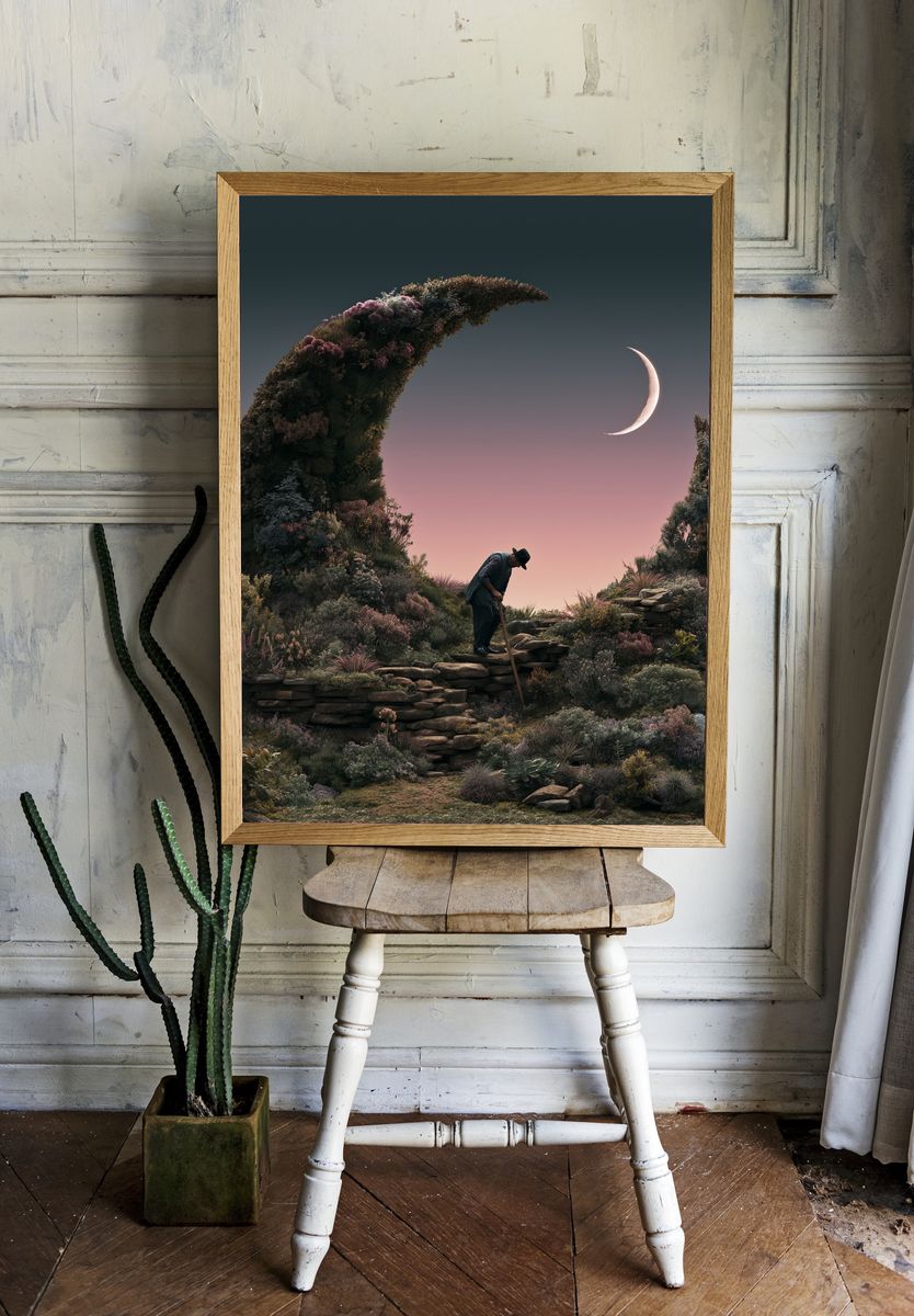Moonlit Garden Dreamscape Poster. room preview