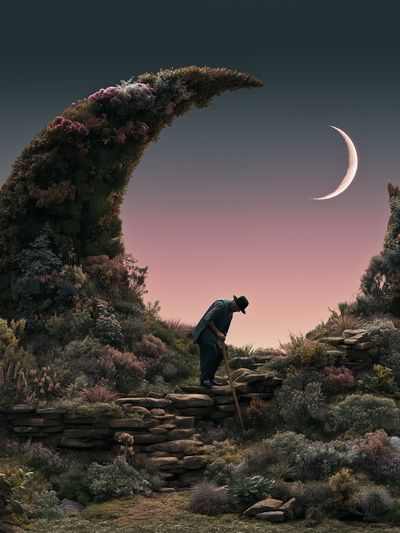 Moonlit Garden Dreamscape Poster.