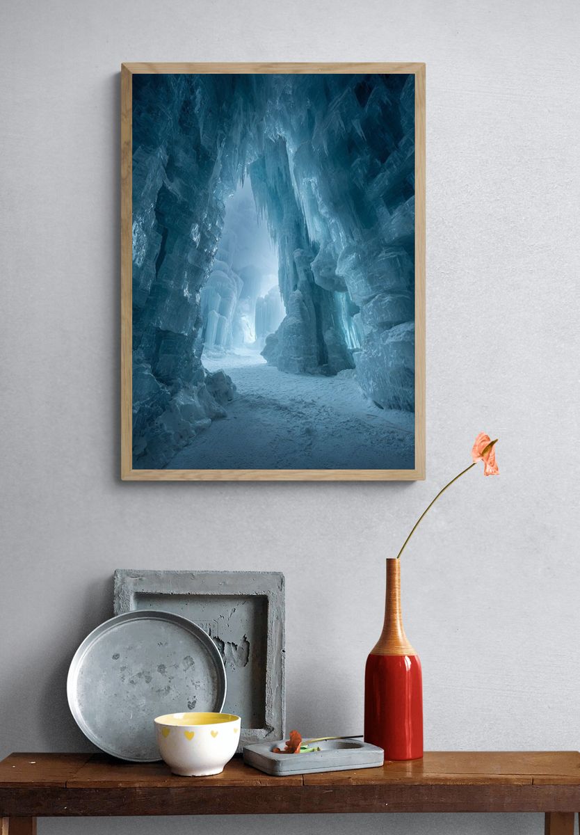 Frozen Ice Cave Landscape Print. — room view 3