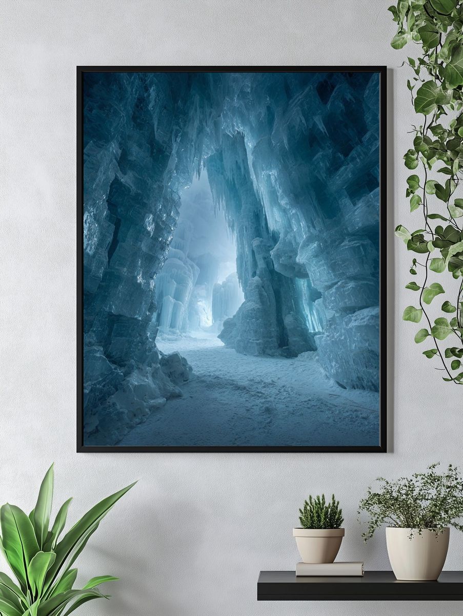 Frozen Ice Cave Landscape Print. — room view 4