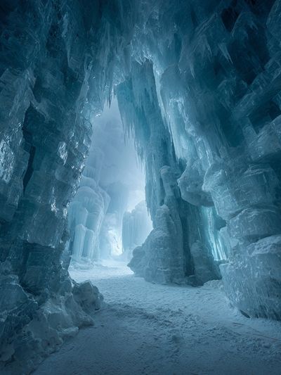 Frozen Ice Cave Landscape Print.