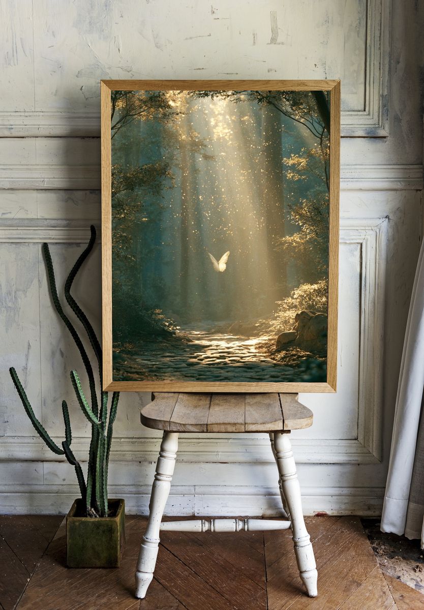Enchanted Forest Butterfly Poster. — room view 1