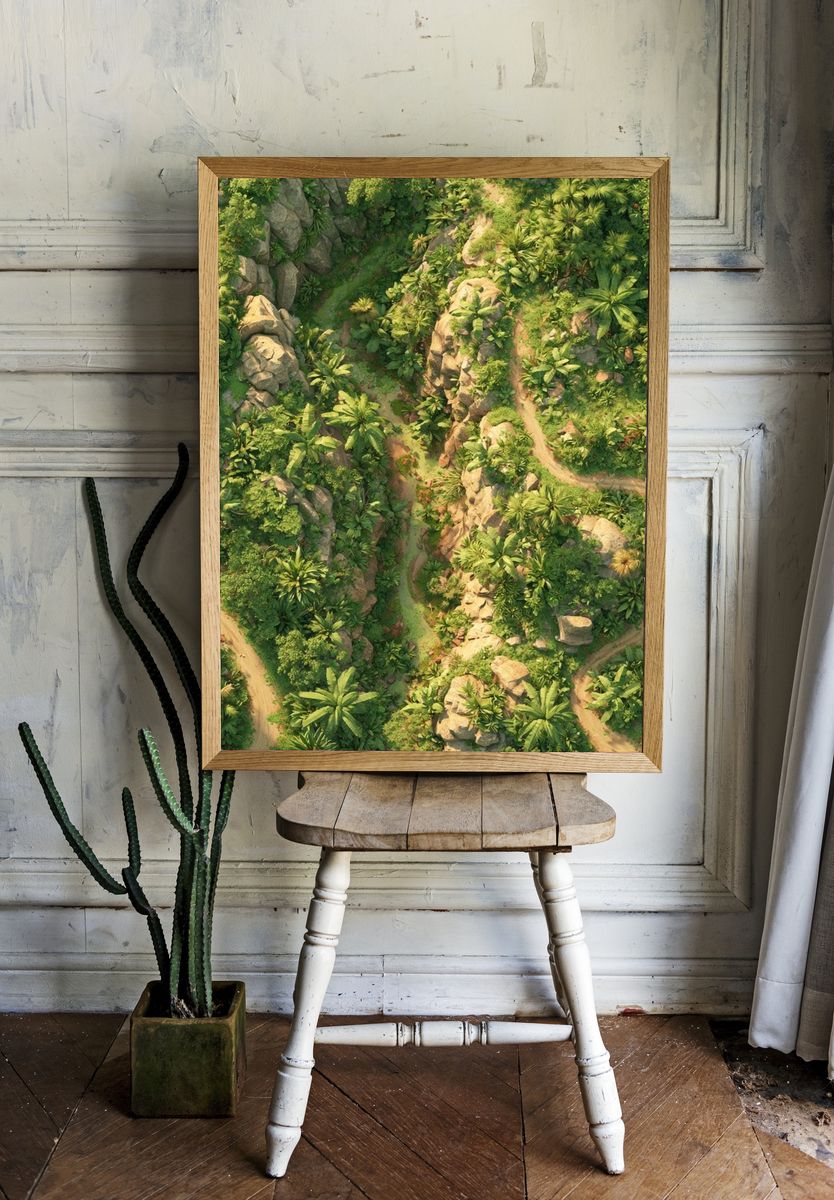 Tropical Jungle Path Poster. room preview