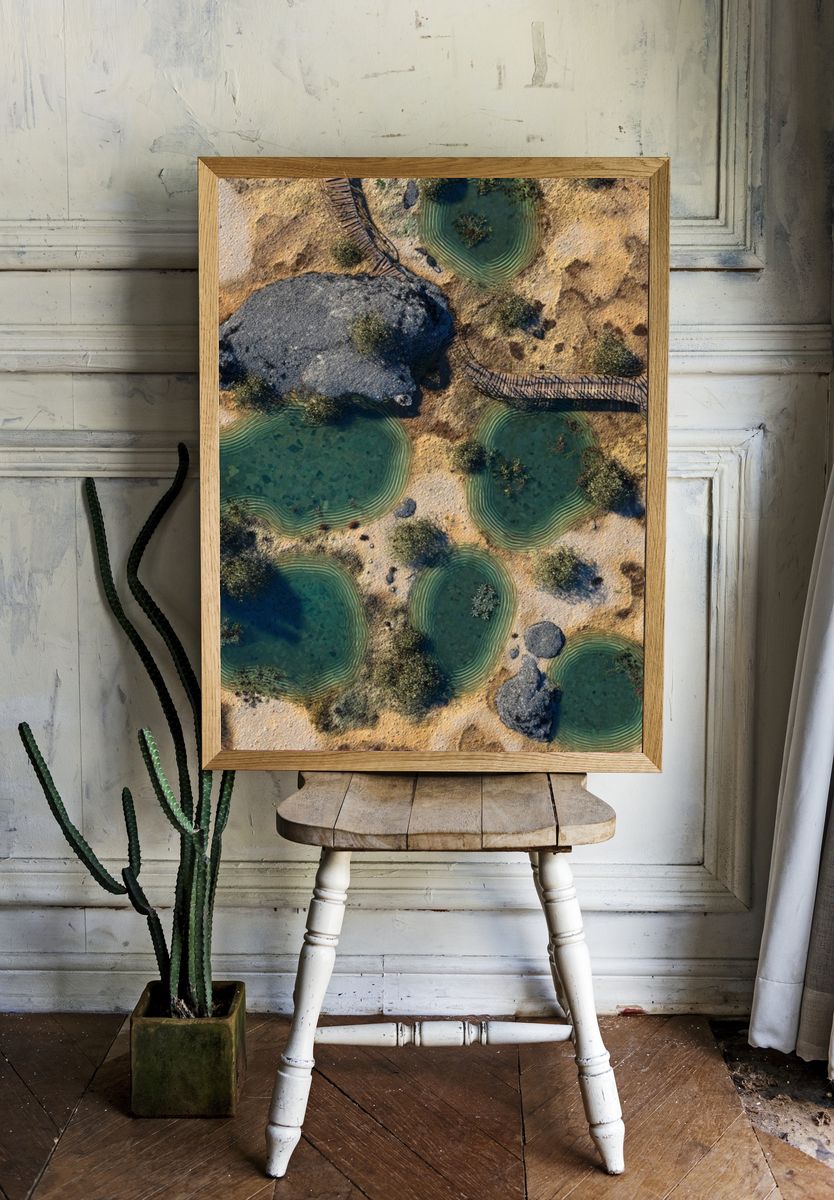 Aerial of Desert Oasis — Nature Print. — room view 1