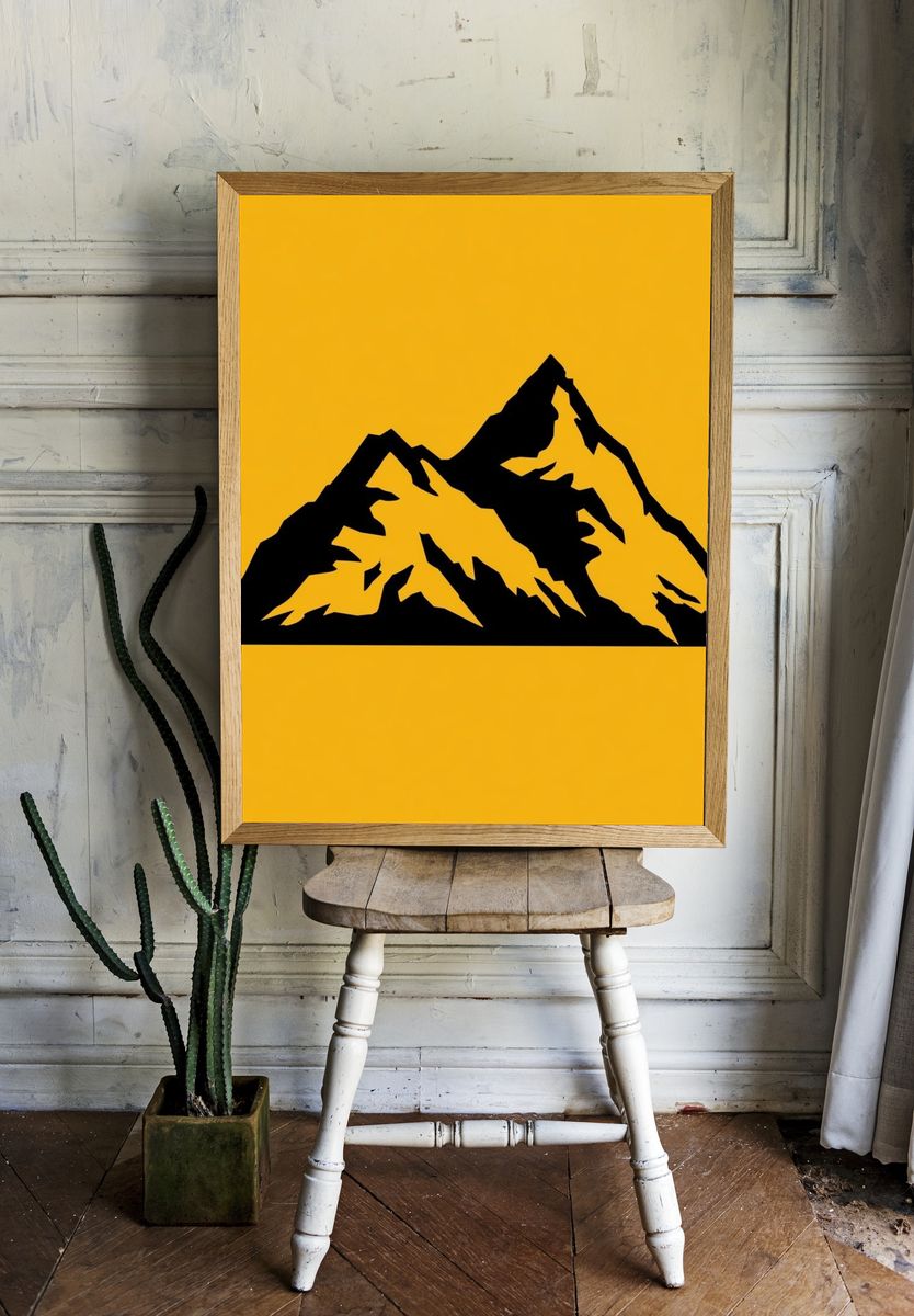 Mountain Silhouette Minimalist Poster. room preview