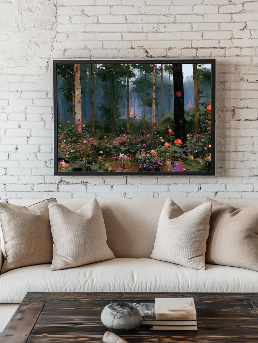 Enchanted Forest Bloom Print. room preview