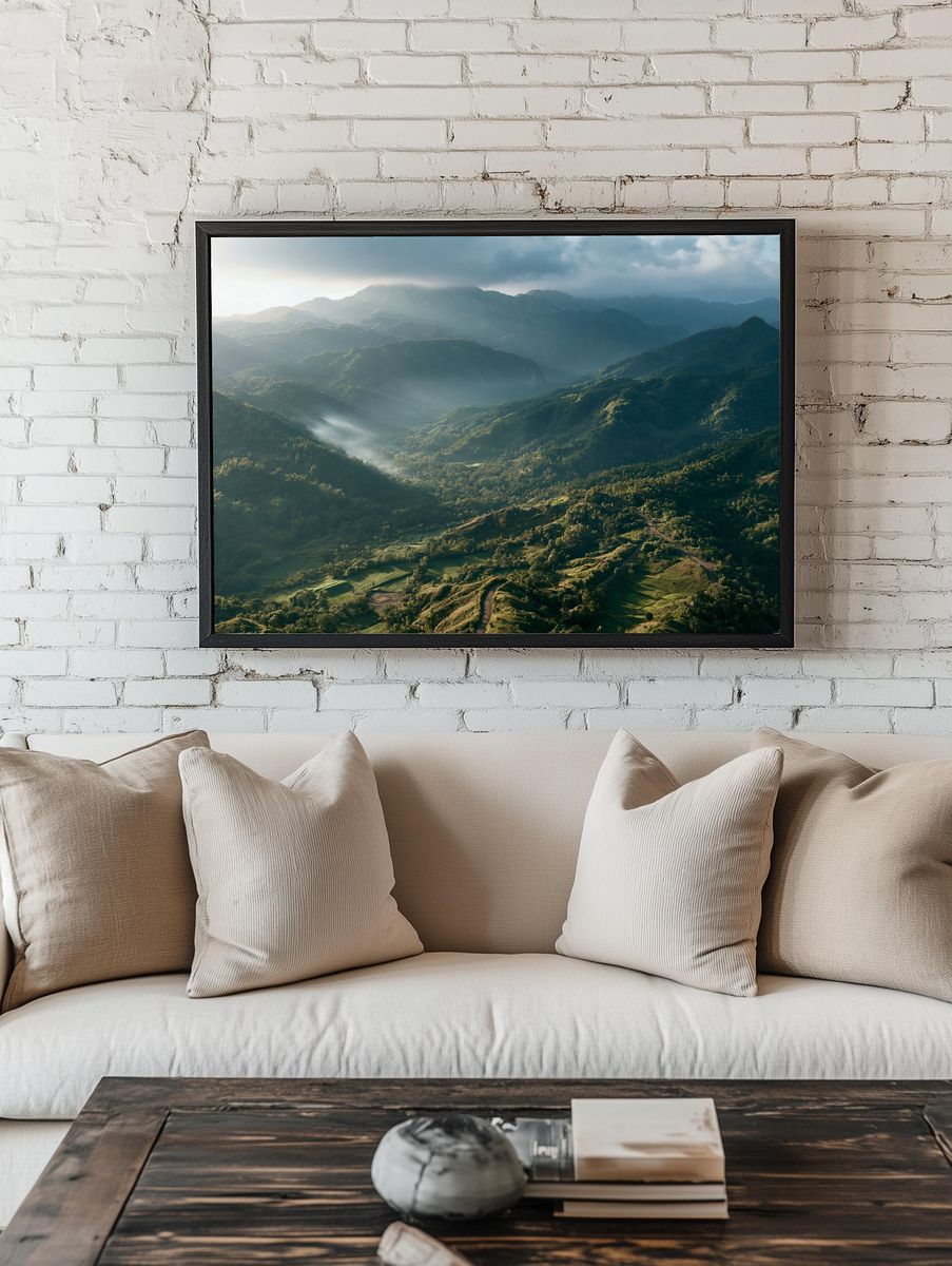 Misty Mountain Valley Photography Poster. — room view 1