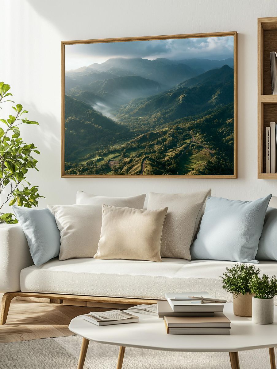 Misty Mountain Valley Photography Poster. — room view 2