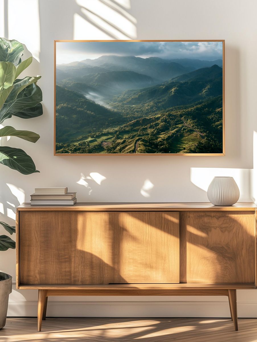 Misty Mountain Valley Photography Poster. — room view 3