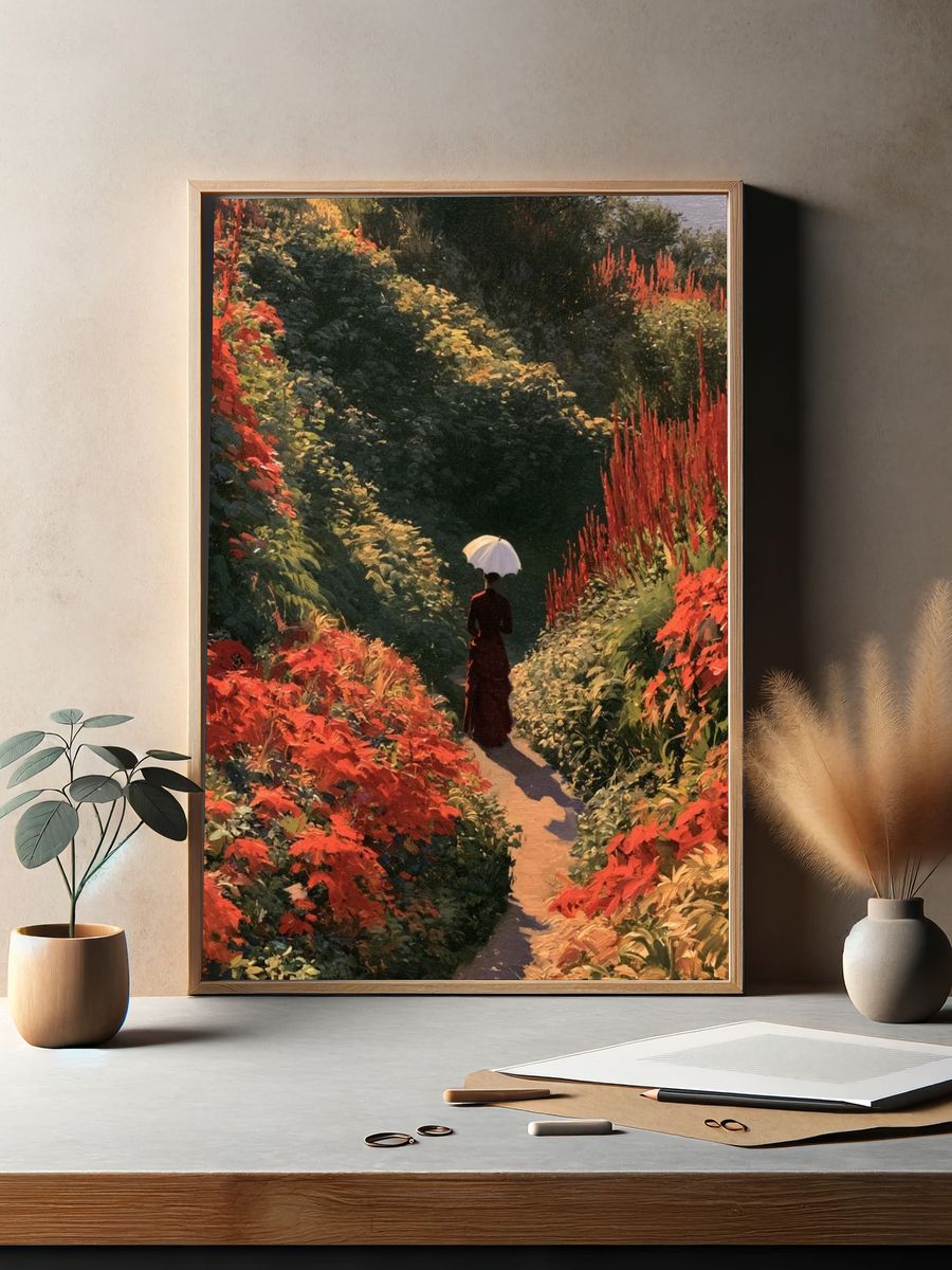 Autumn Garden Path Poster. — room view 2