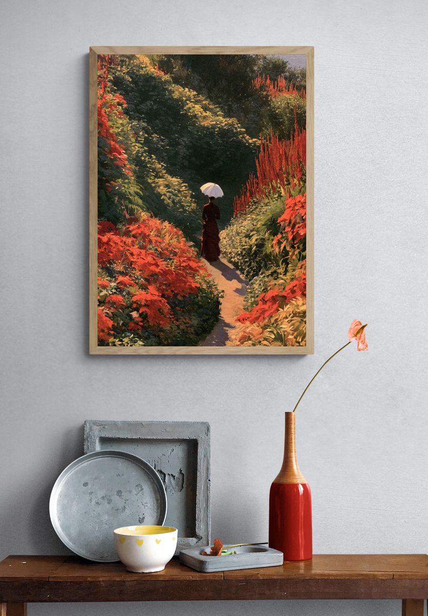 Autumn Garden Path Poster. — room view 3