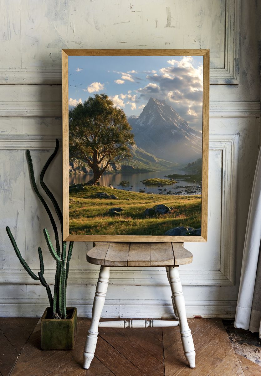 Mountain Lake at Sunset Poster. room preview
