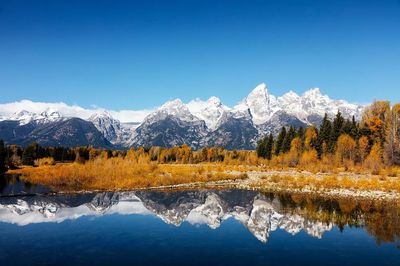 majestic peaks Teton Range reflect. poster