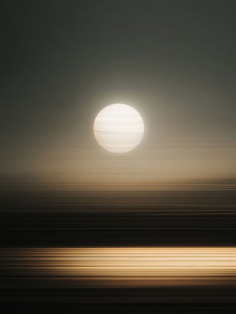 Golden Moon Horizon Abstract Print. poster — nature art