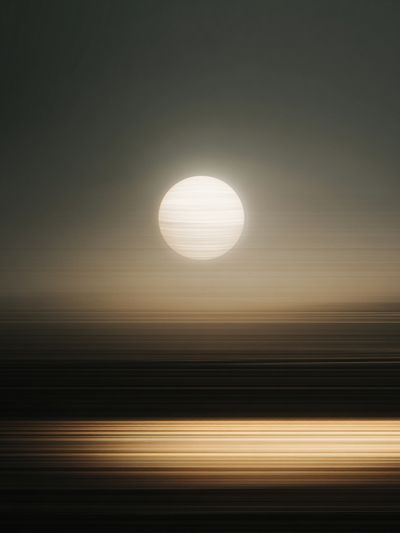 Golden Moon Horizon Abstract Print. poster