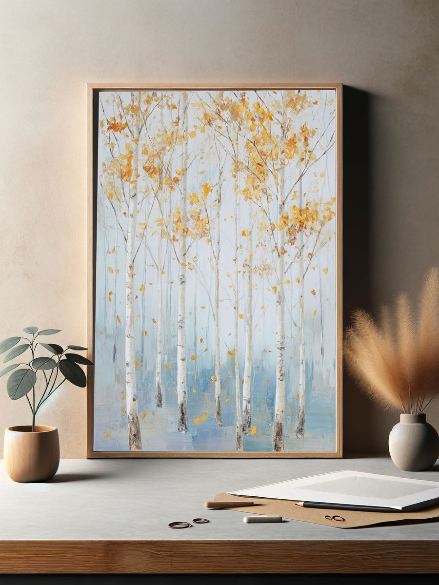 Autumn Birch Forest Fine-Art Print. — room view 2